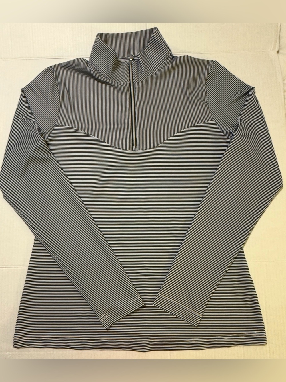 Cutter & Buck Striped Women 1/3 Zip LS CB Drytec Pullover Athletic Shirt -Med